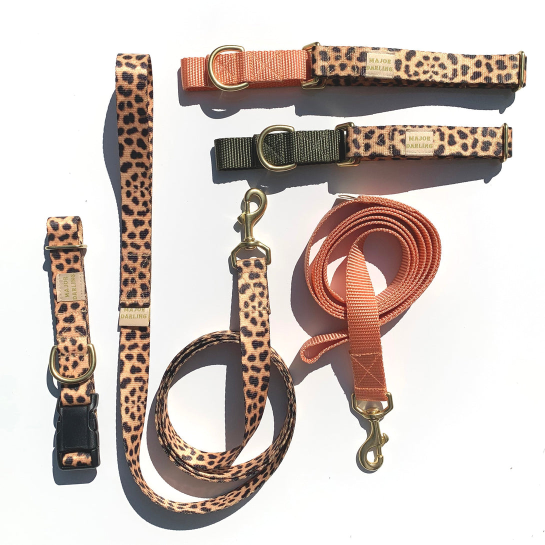 martingale dog collar / leopard + peach – Dog Collars by Major Darling