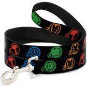 Marvel Comics Avengers Superhero Logos Multi Color Dog Leash – Dog Leashes by Buckle - Down