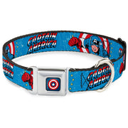 Marvel Comics Captain America Seatbelt Buckle Dog Collar – Dog Collars by Buckle - Down