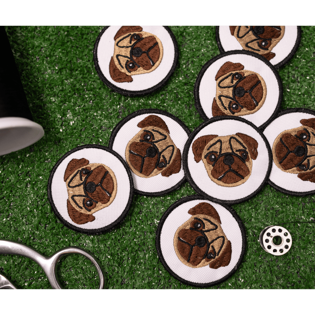 Pug Face Circle Patch – Accessories by K9 Sport Sack