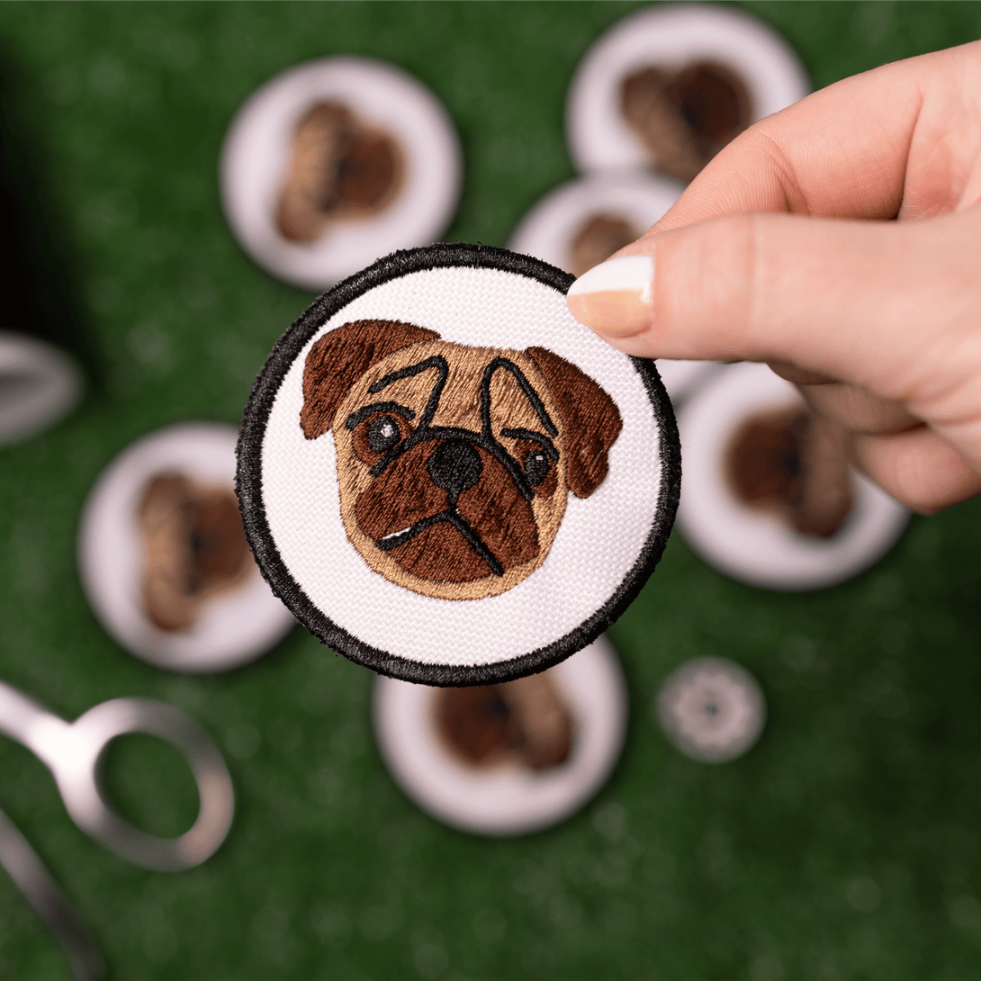 Pug Face Circle Patch – Accessories by K9 Sport Sack