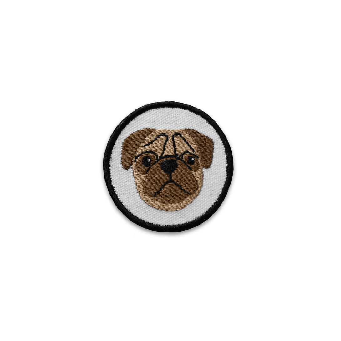 Pug Face Circle Patch – Accessories by K9 Sport Sack