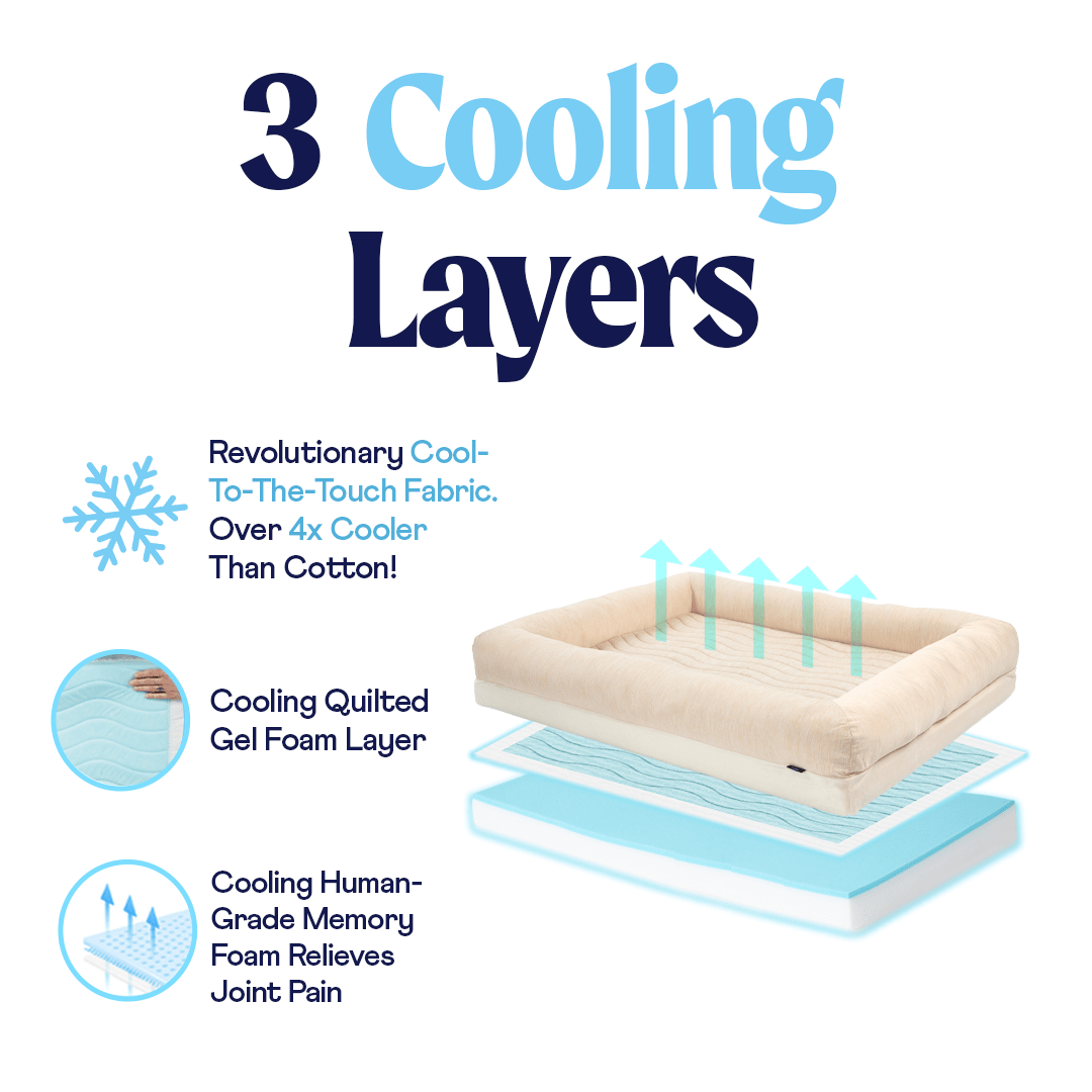 PupChill Cooling 4 - Bolster Dog Bed - Arctic Sand – Dog Beds by Paw.com