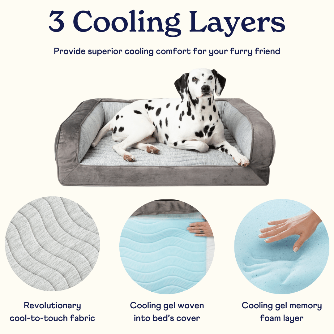 PupChill Cooling Bolster Dog Bed + Waterproof Blanket Bundle - Arctic Grey – Bundles by Paw.com