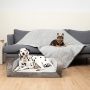 PupChill Cooling Bolster Dog Bed + Waterproof Blanket Bundle - Arctic Grey – Bundles by Paw.com