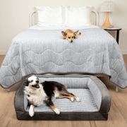 PupChill Cooling Bolster Dog Bed + Waterproof Blanket Bundle - Arctic Grey – Bundles by Paw.com