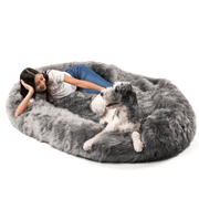 PupCloud Human - Size Dog Bed + Matching Waterproof Blanket Bundle - Charcoal Grey – Bundles by Paw.com