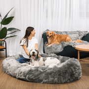 PupCloud Human - Size Dog Bed + Matching Waterproof Blanket Bundle - Charcoal Grey – Bundles by Paw.com