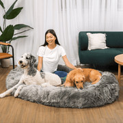 PupCloud Human - Size Dog Bed + Matching Waterproof Blanket Bundle - Charcoal Grey – Bundles by Paw.com