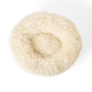 PupPouf Luxe Faux Fur Donut Dog Bed - Plush Sheep Ivory – Dog Beds by Paw.com