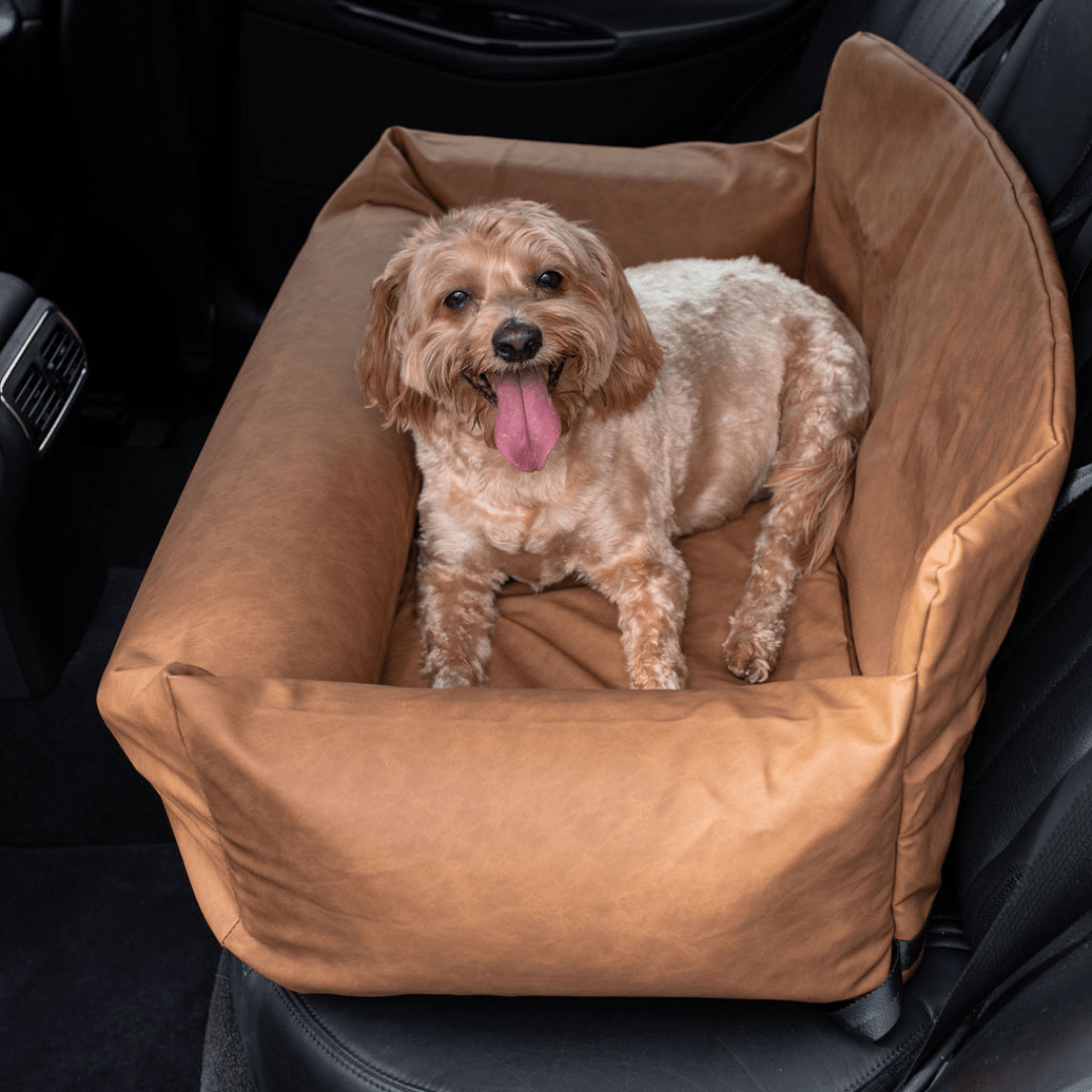PupProtector Faux Leather Memory Foam Car Dog Bed - Camel – Dog Beds by Paw.com