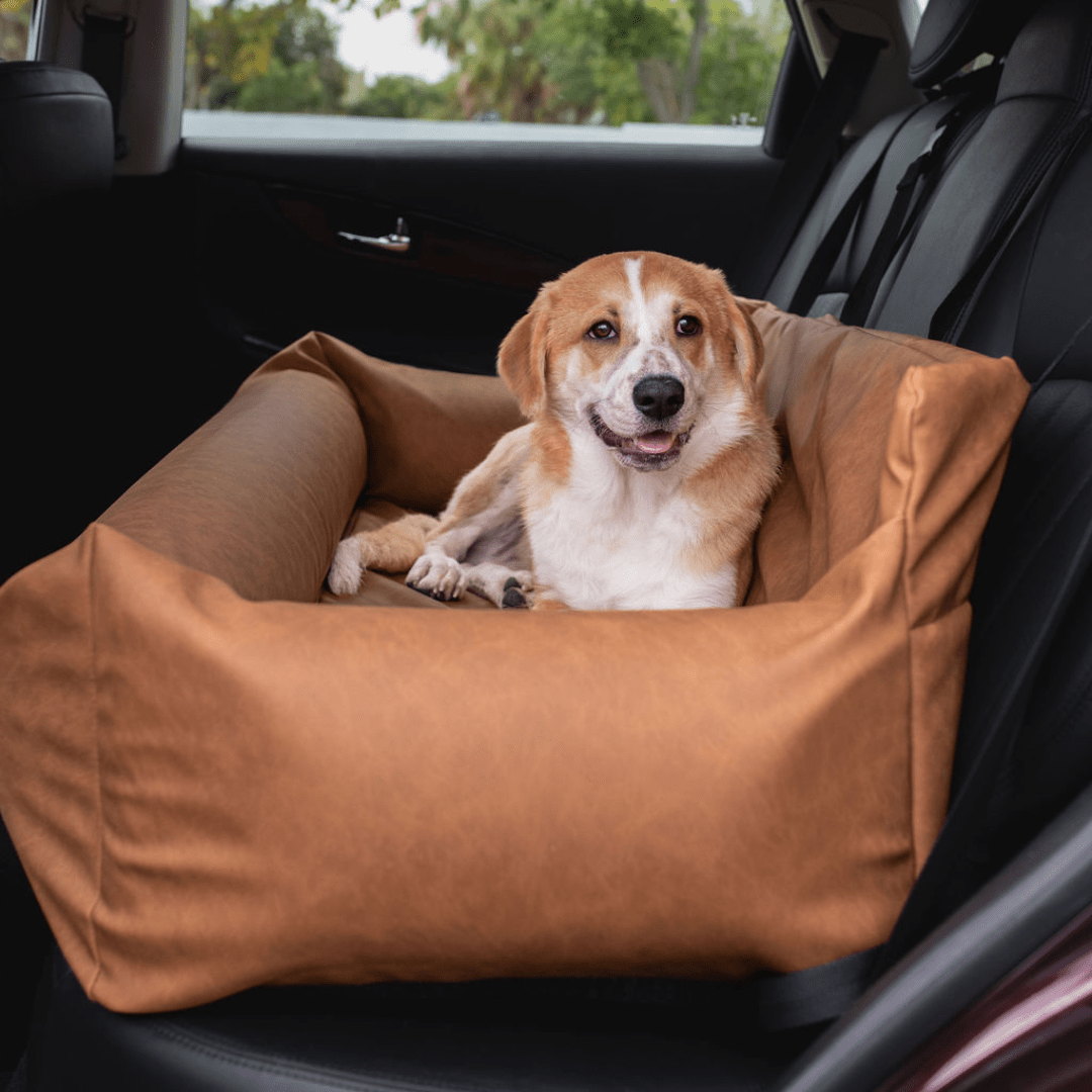PupProtector Faux Leather Memory Foam Car Dog Bed - Camel – Dog Beds by Paw.com