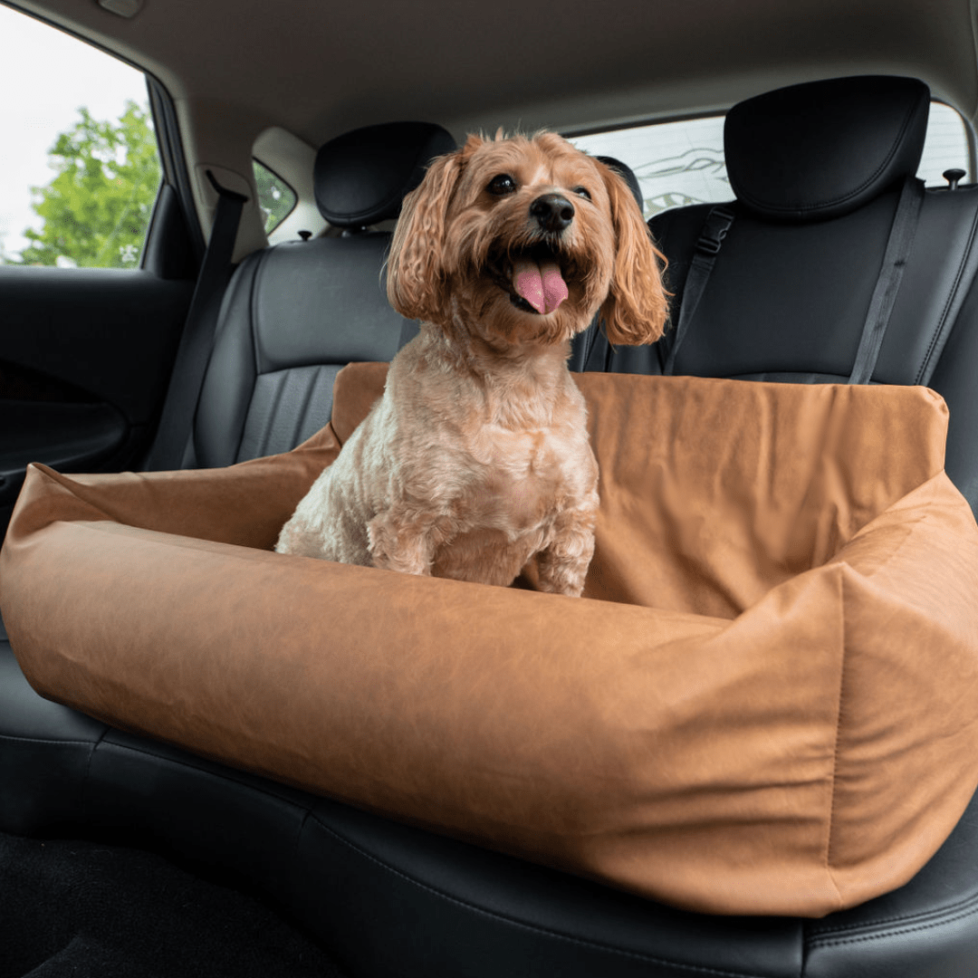 PupProtector Faux Leather Memory Foam Car Dog Bed - Camel – Dog Beds by Paw.com