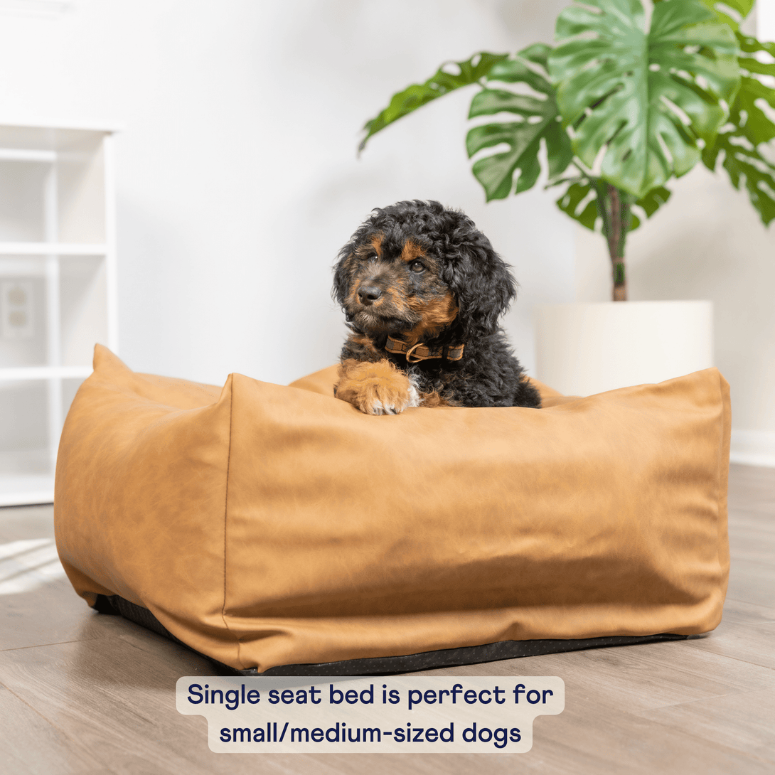 PupProtector Faux Leather Memory Foam Car Dog Bed - Camel – Dog Beds by Paw.com