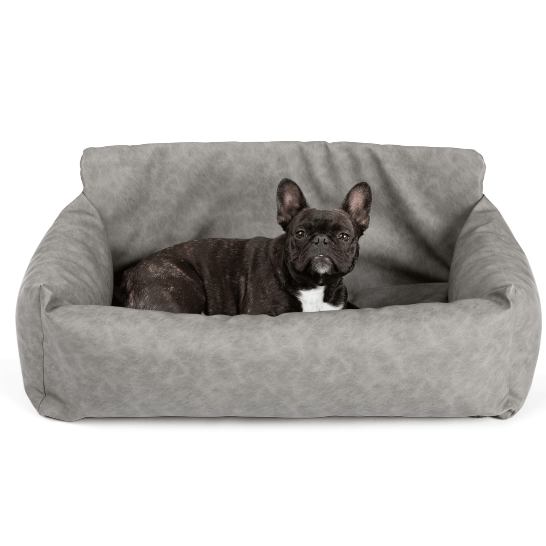 PupProtector Faux Leather Memory Foam Car Dog Bed - Slate Gray – Dog Beds by Paw.com
