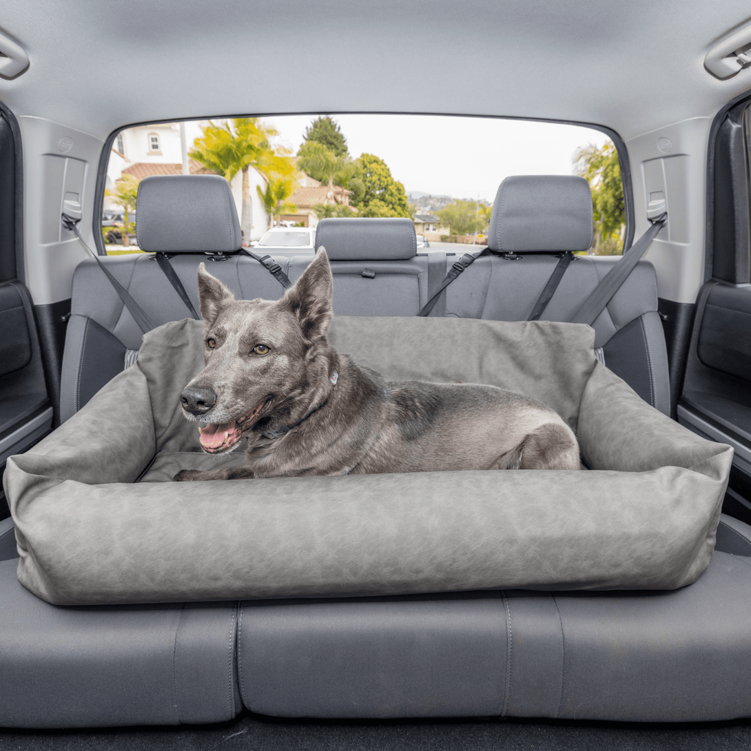 PupProtector Faux Leather Memory Foam Car Dog Bed - Slate Gray – Dog Beds by Paw.com