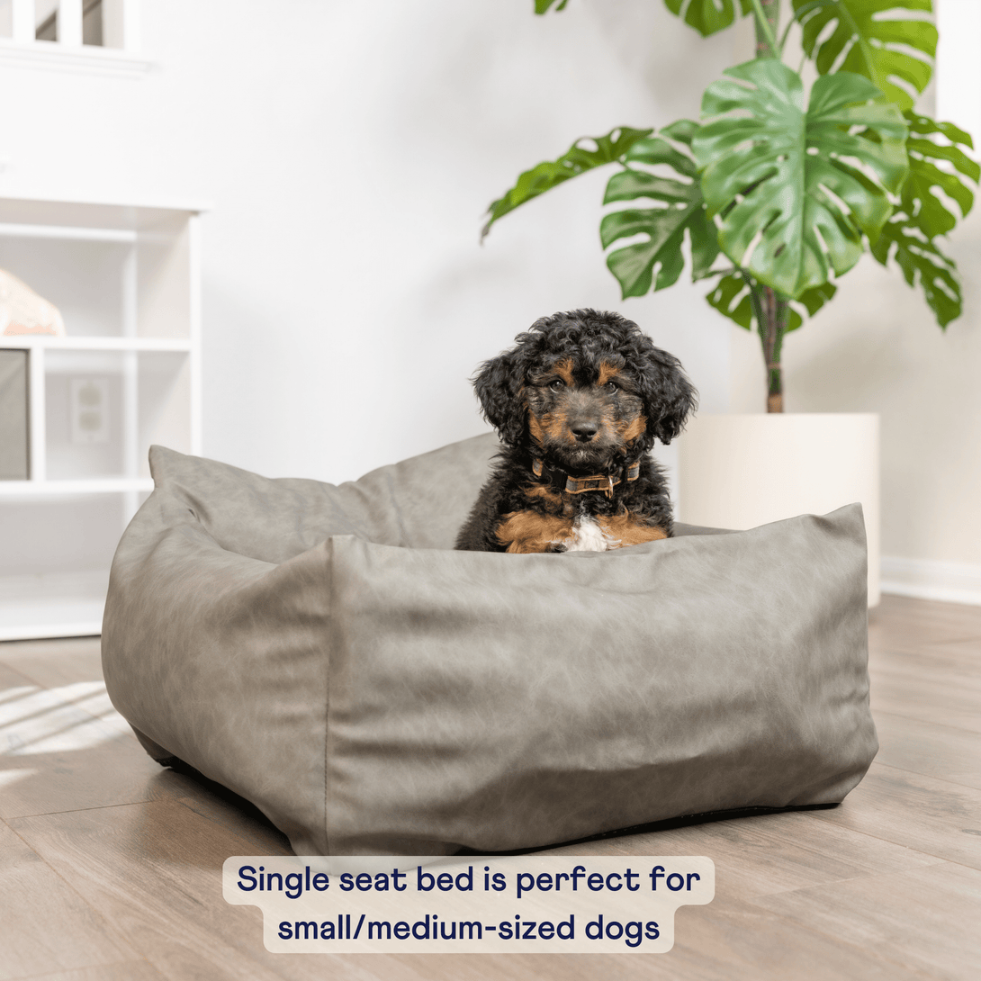 PupProtector Faux Leather Memory Foam Car Dog Bed - Slate Gray – Dog Beds by Paw.com