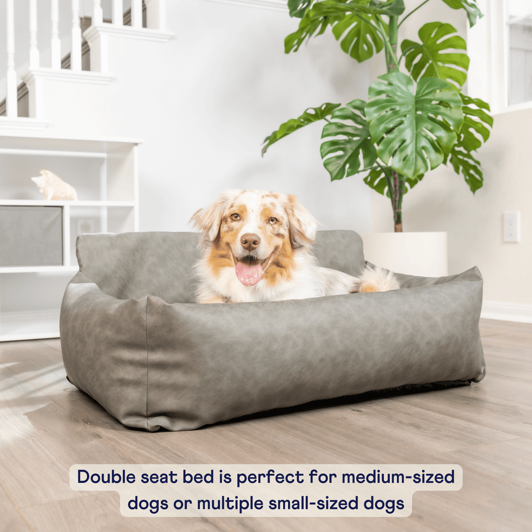 PupProtector Faux Leather Memory Foam Car Dog Bed - Slate Gray – Dog Beds by Paw.com