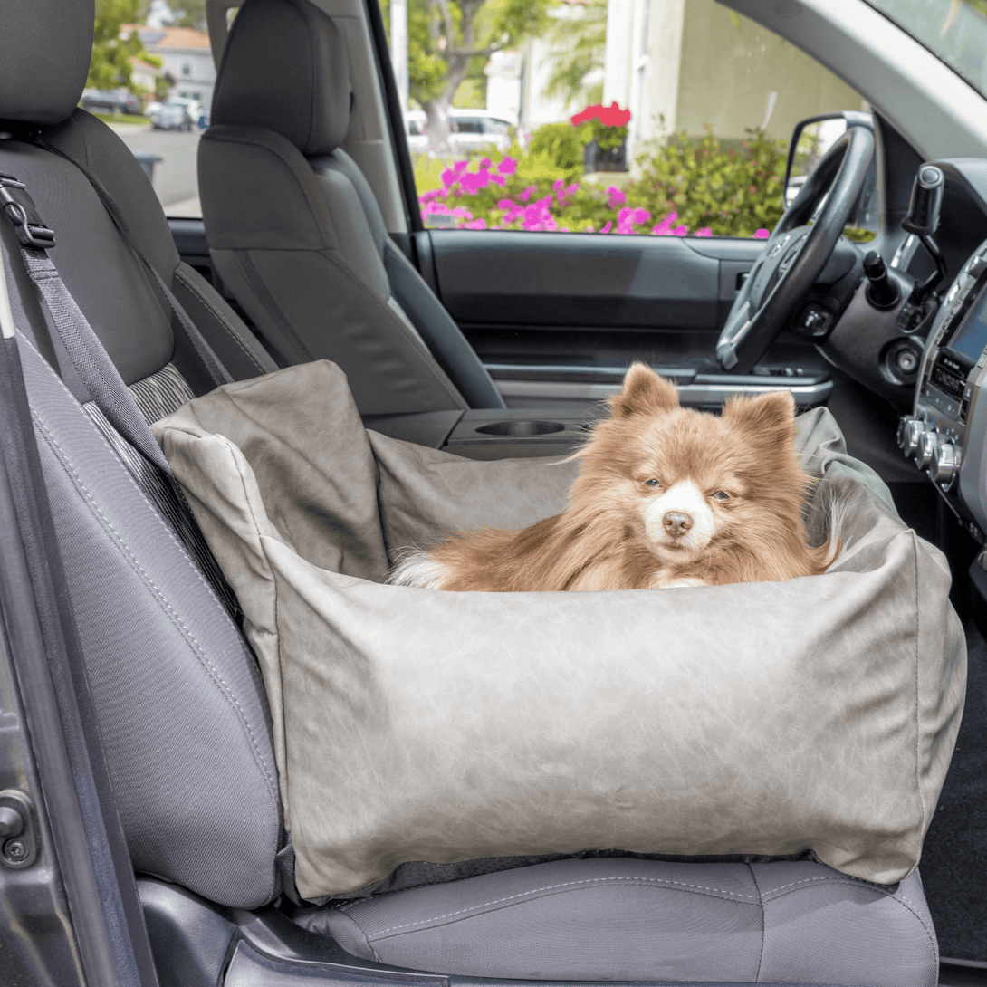 PupProtector Faux Leather Memory Foam Car Dog Bed - Slate Gray – Dog Beds by Paw.com