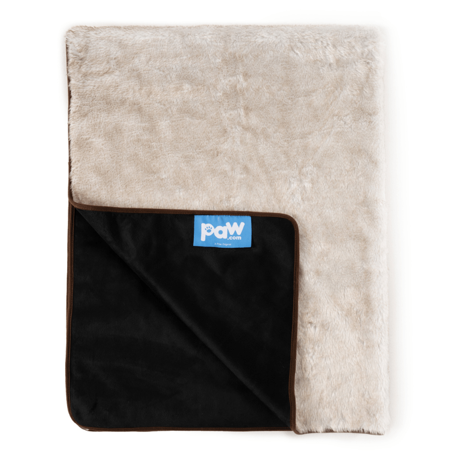 PupProtector Summer Short Fur Waterproof Throw Dog Blanket - White with Brown Accents – Dog Blankets by Paw.com