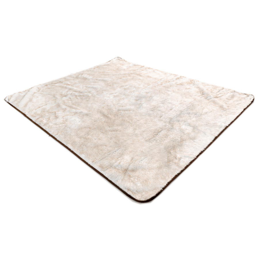 PupProtector Summer Short Fur Waterproof Throw Dog Blanket - White with Brown Accents – Dog Blankets by Paw.com