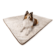 PupProtector Summer Short Fur Waterproof Throw Dog Blanket - White with Brown Accents – Dog Blankets by Paw.com