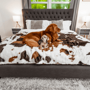 PupProtector Waterproof Throw Dog Blanket - Brown Faux Cowhide – Dog Blankets by Paw.com