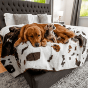 PupProtector Waterproof Throw Dog Blanket - Brown Faux Cowhide – Dog Blankets by Paw.com