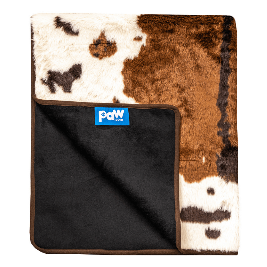 PupProtector Waterproof Throw Dog Blanket - Brown Faux Cowhide – Dog Blankets by Paw.com
