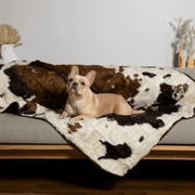 PupProtector Waterproof Throw Dog Blanket - Brown Faux Cowhide – Dog Blankets by Paw.com