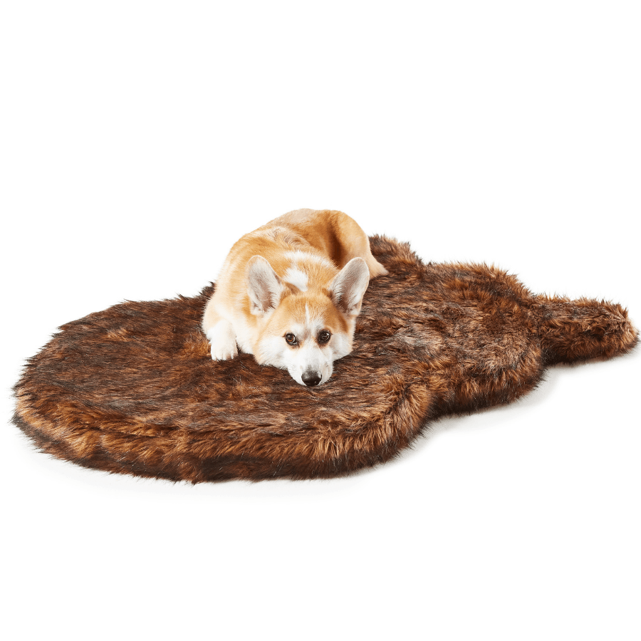 PupRug Faux Fur Orthopedic Dog Bed - Curve Brown – Dog Beds by Paw.com