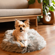 PupRug Faux Fur Orthopedic Dog Bed - Curve Charcoal Grey – Dog Beds by Paw.com