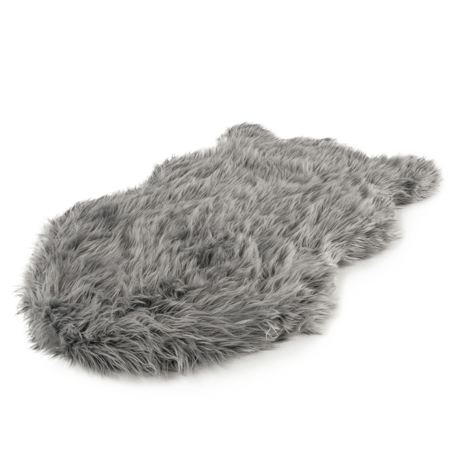 PupRug Faux Fur Orthopedic Dog Bed - Curve Charcoal Grey – Dog Beds by Paw.com