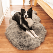PupRug Faux Fur Orthopedic Dog Bed - Curve Charcoal Grey – Dog Beds by Paw.com