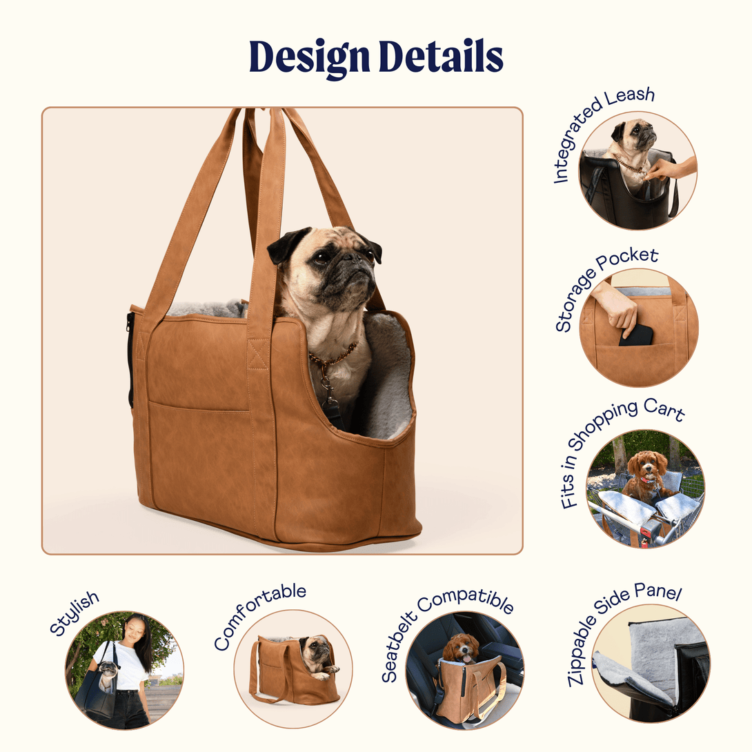PupTote 3 - in - 1 Faux Leather Dog Carrier Bag - Black – Pet Carriers by Paw.com