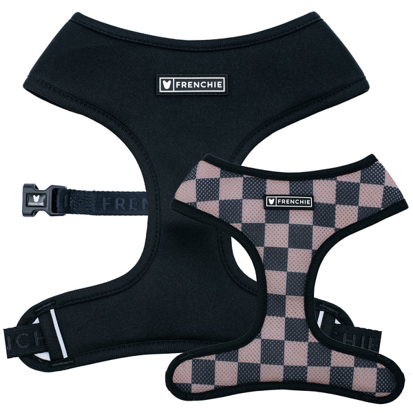 Frenchie Duo Reversible Dog Harness - Black