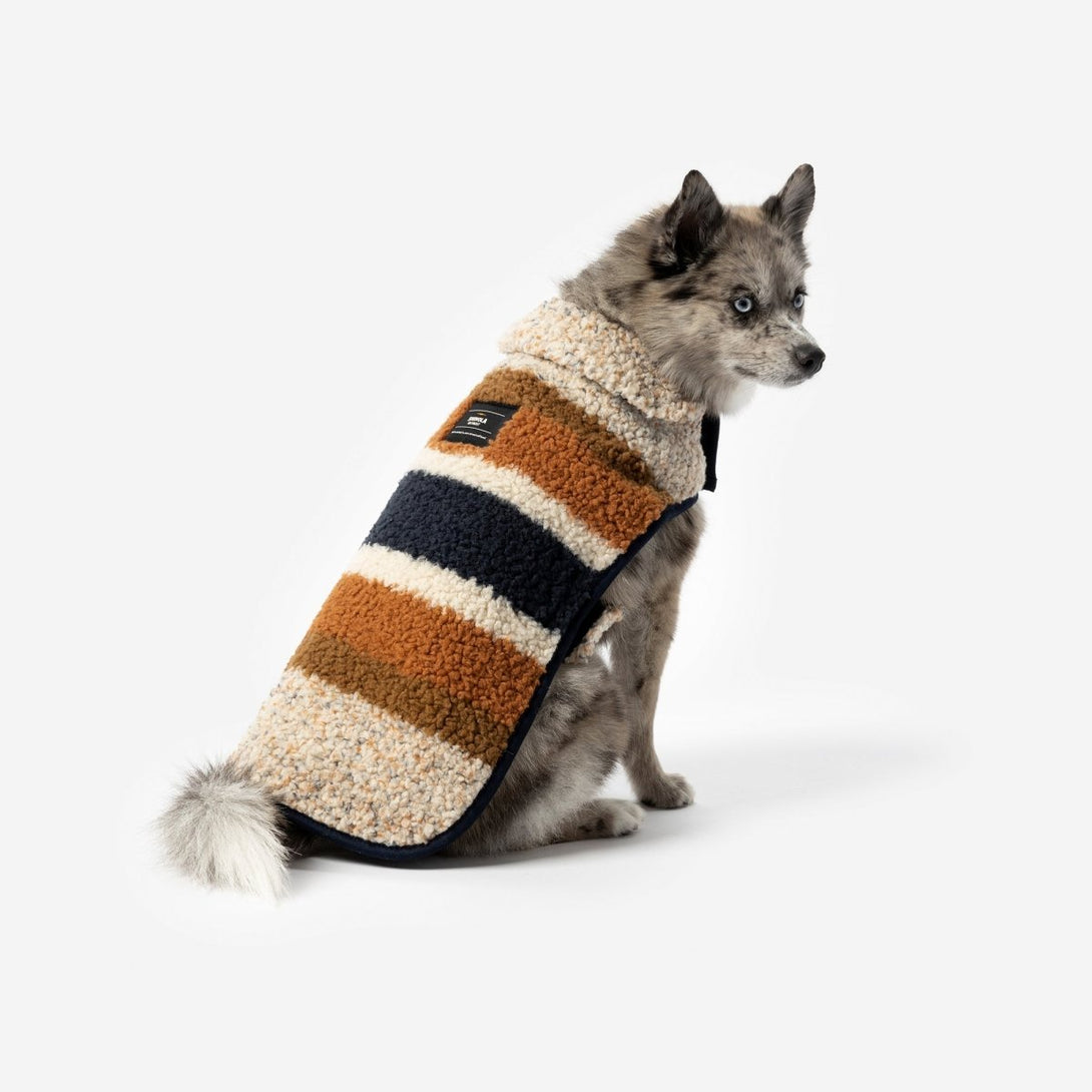 Shinola Brand Stripe Berber Dog Coat Oatmeal – Jackets & Coats by Shinola