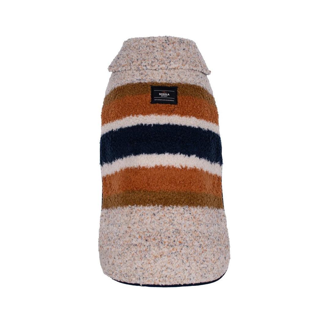 Shinola Brand Stripe Berber Dog Coat Oatmeal – Jackets & Coats by Shinola