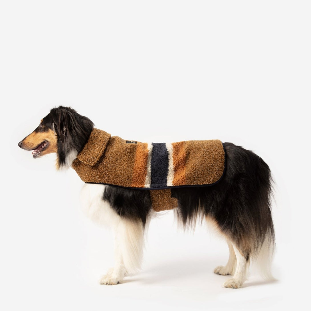 Shinola Brand Stripe Berber Dog Coat Rust – Jackets & Coats by Shinola