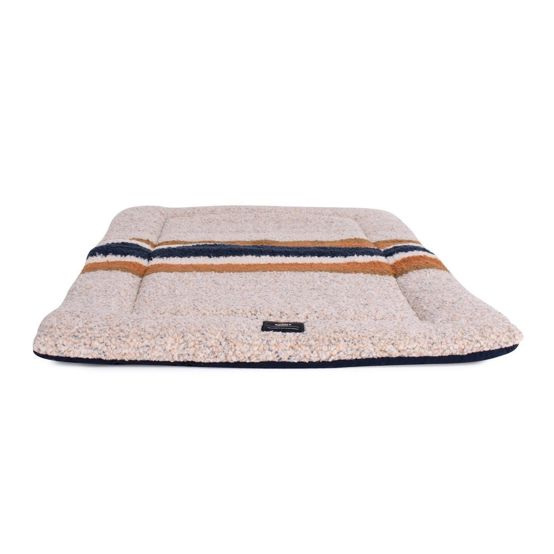 Shinola Brand Stripe Comfort Cushion Berber Dog Bed Oatmeal – Crate Mats & Pads by Shinola
