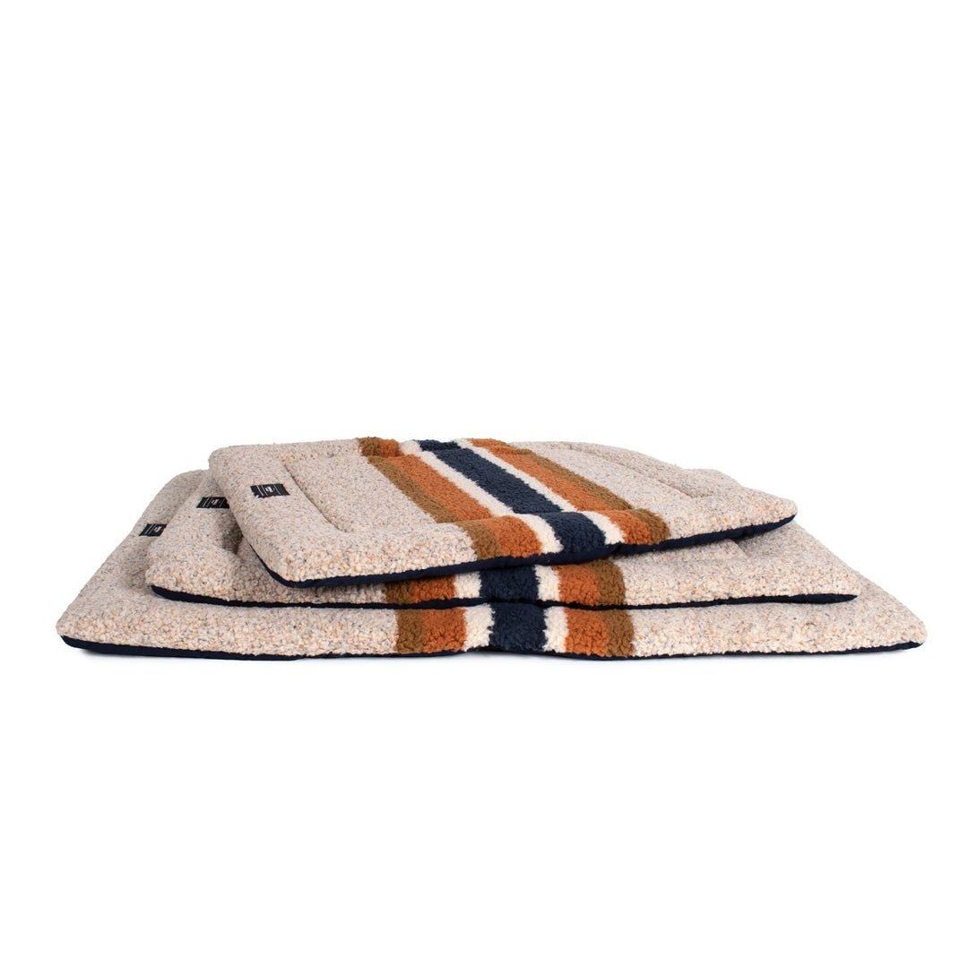 Shinola Brand Stripe Comfort Cushion Berber Dog Bed Oatmeal – Crate Mats & Pads by Shinola