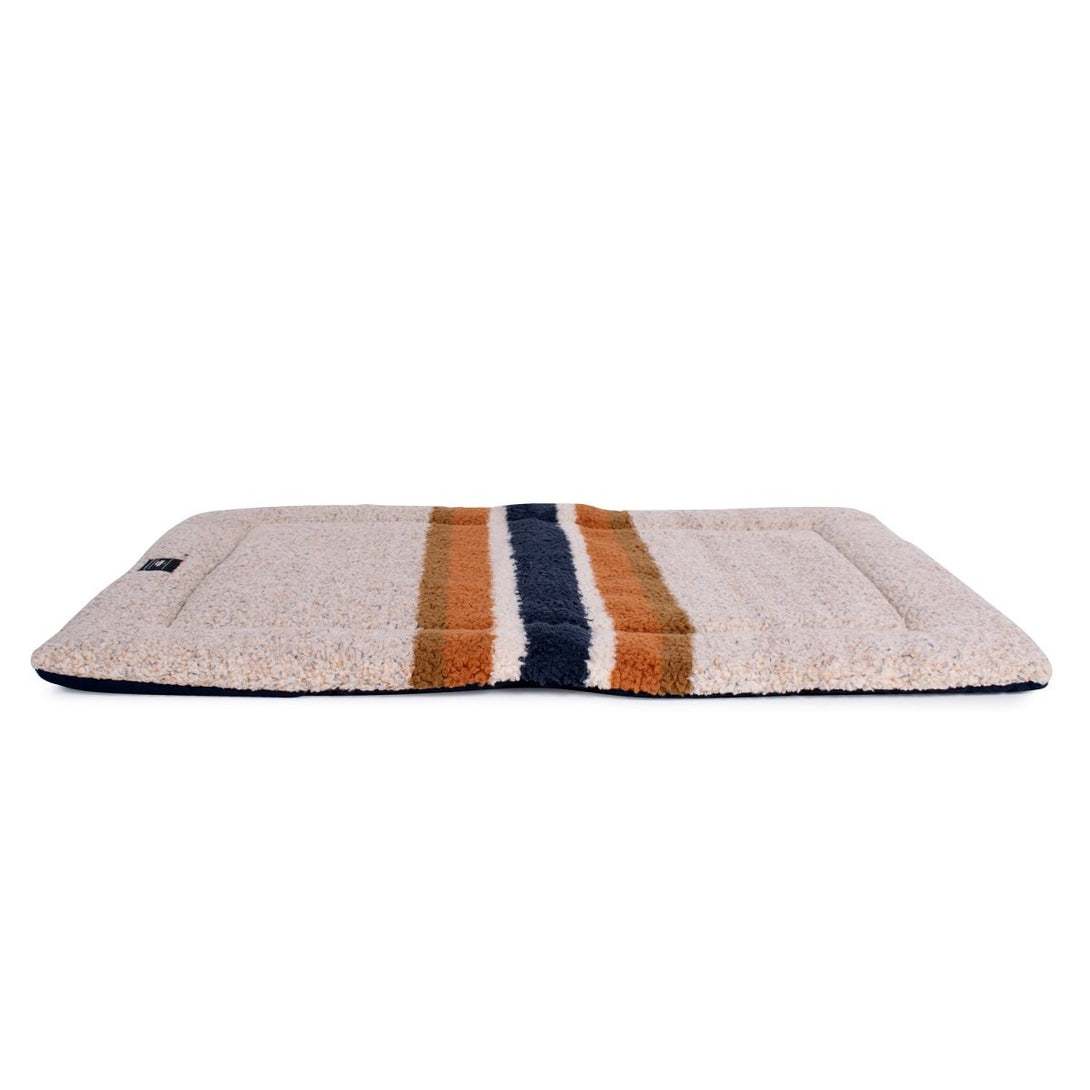 Shinola Brand Stripe Comfort Cushion Berber Dog Bed Oatmeal – Crate Mats & Pads by Shinola