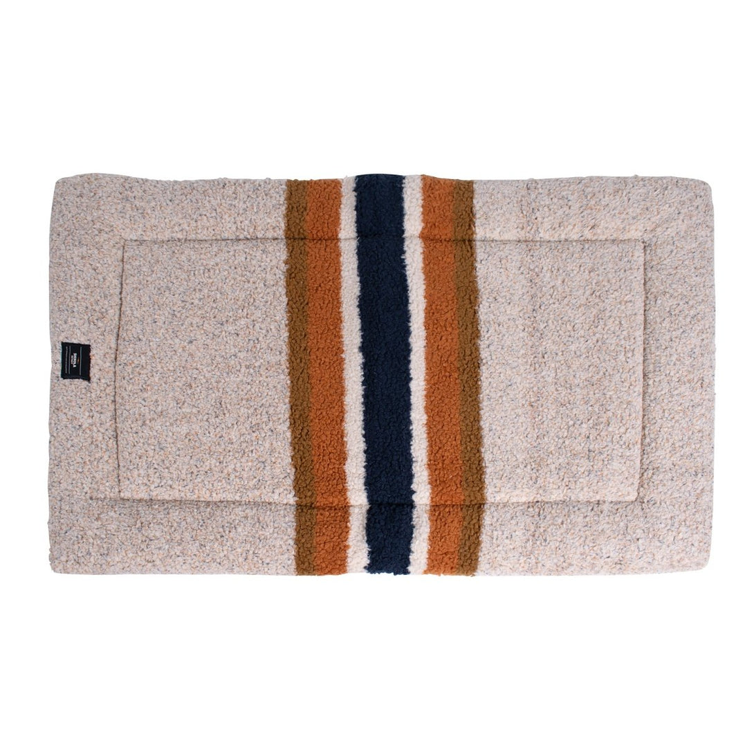 Shinola Brand Stripe Comfort Cushion Berber Dog Bed Oatmeal – Crate Mats & Pads by Shinola