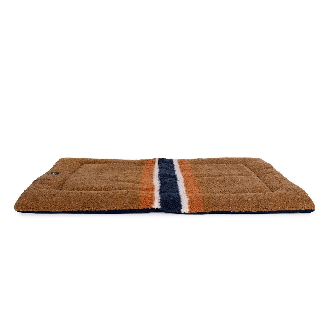 Shinola Brand Stripe Comfort Cushion Berber Dog Bed Rust – Crate Mats & Pads by Shinola