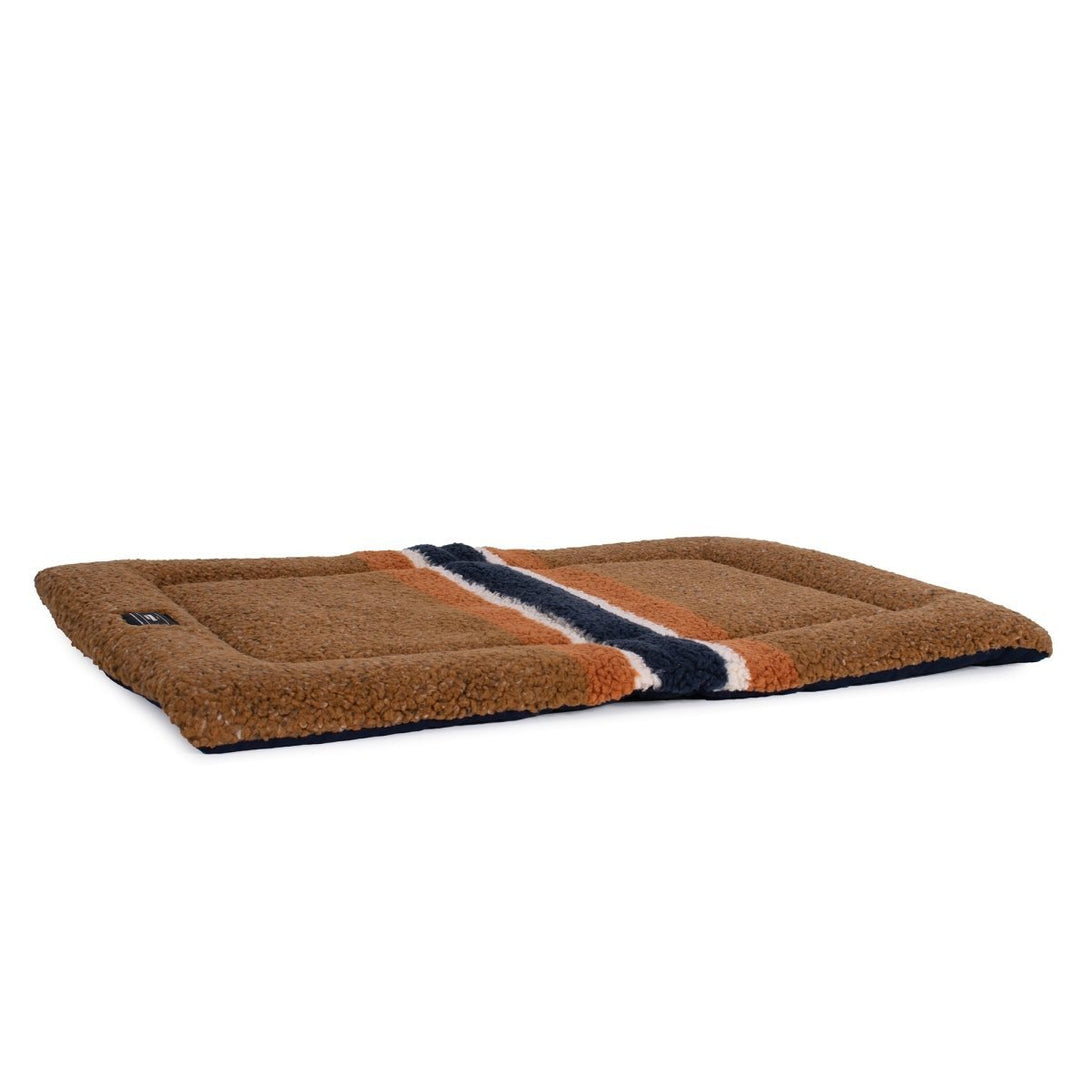 Shinola Brand Stripe Comfort Cushion Berber Dog Bed Rust – Crate Mats & Pads by Shinola