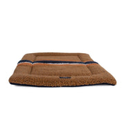 Shinola Brand Stripe Comfort Cushion Berber Dog Bed Rust – Crate Mats & Pads by Shinola