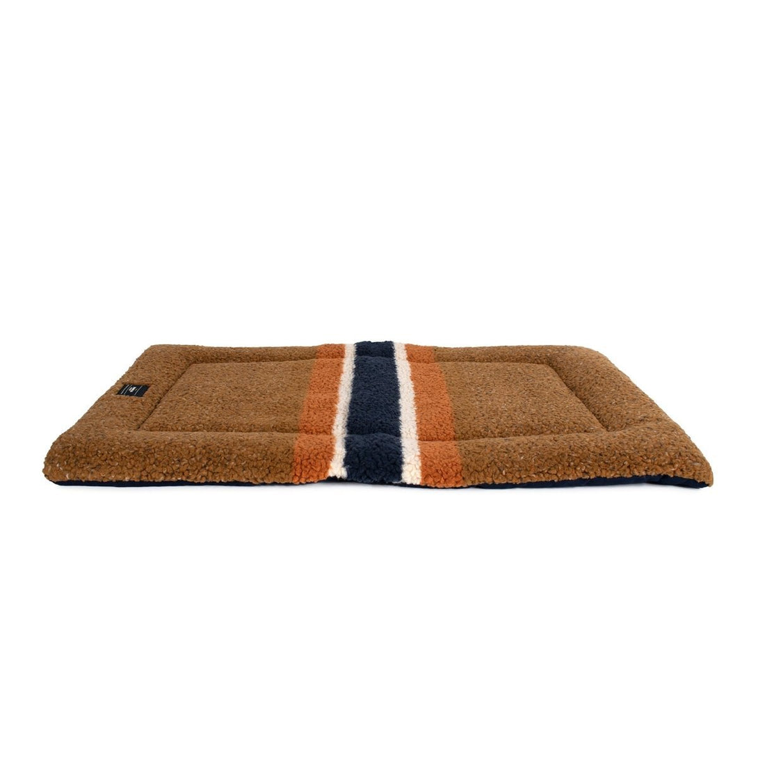 Shinola Brand Stripe Comfort Cushion Berber Dog Bed Rust – Crate Mats & Pads by Shinola