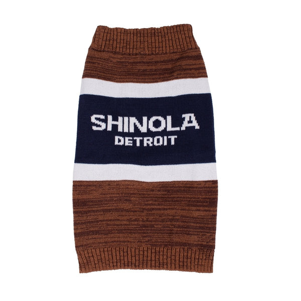 Shinola Brand Stripe Knitted Dog Sweater