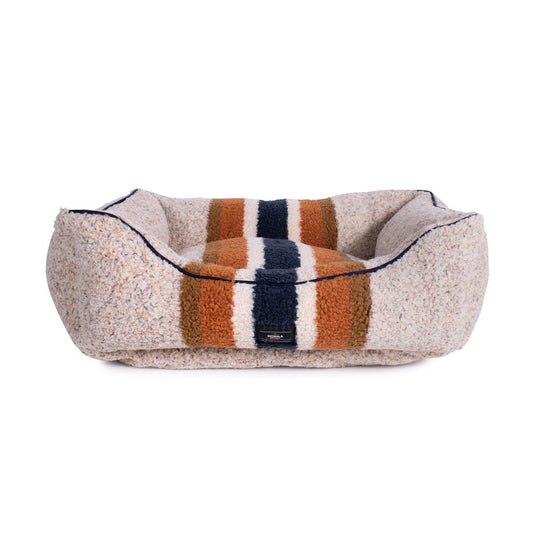 Shinola Brand Stripe Kuddle Berber Dog Bed Oatmeal – Dog Beds by Shinola