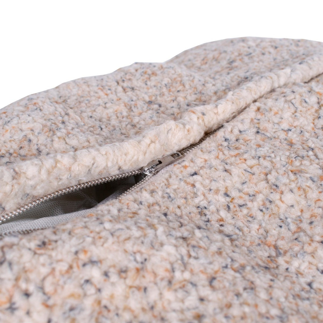 Shinola Brand Stripe Kuddle Berber Dog Bed Oatmeal – Dog Beds by Shinola